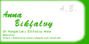 anna bikfalvy business card